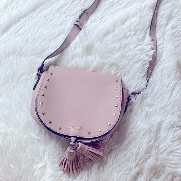 Victoria's Secret Handbags - Victoria’s Secret Pink & Gold Studded Messenger Bag